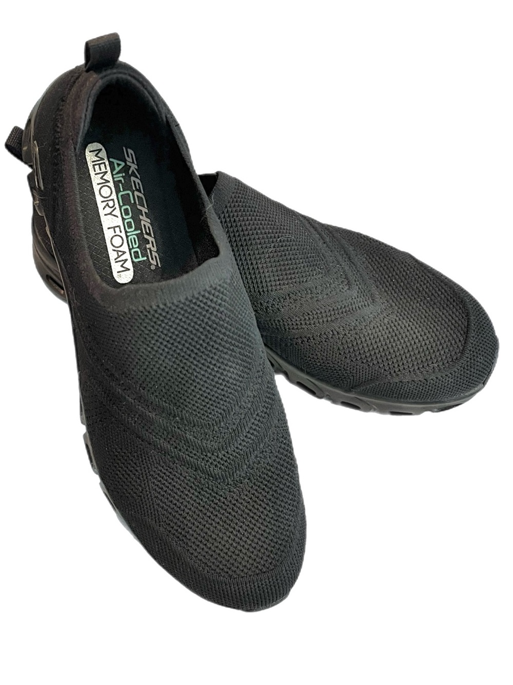 Skechers Women's Black Slip-On Knit Sneakers Size 9